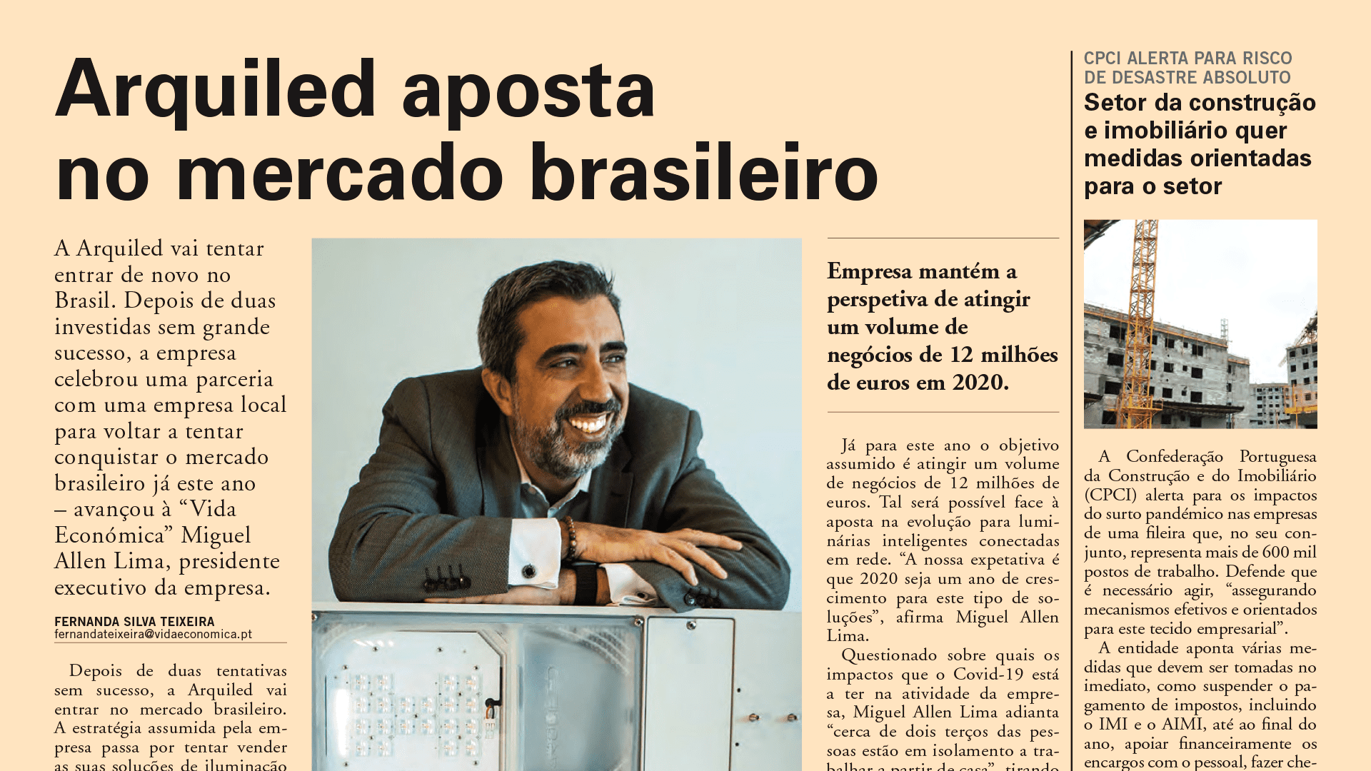 Vida Económica revela estratégia da Arquiled no regresso ao mercado Brasileiro